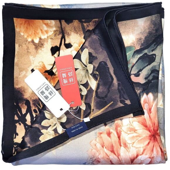 NEW Genuine 100% Mulberry Silk Double Sided Scarf 42"x42" Square Shawl 5842 - Picture 16 of 16